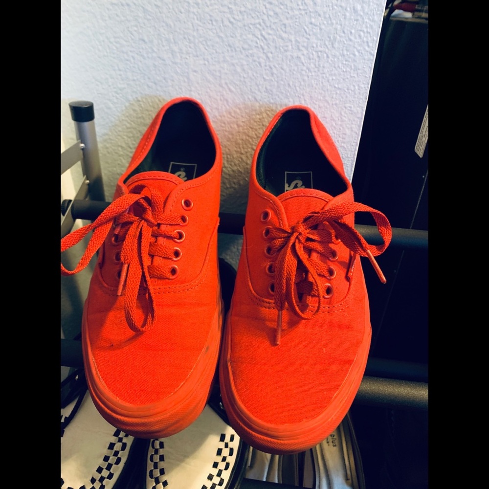 All red vans shoes